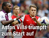 Aaron Ramsey (Arsenal) im Zweikampf mit Christian Benteke (Aston Villa)