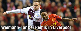 ÖFB-Legionär Andreas Weimann (Aston Villa) gegen Raheem Sterling (Liverpool)