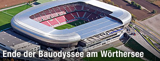 Das Fußballstadion von Klagenfurt am Wörthersee