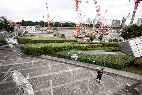 Stadion-Baustelle in Tokio